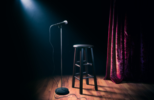 Live virtual comedy setup'